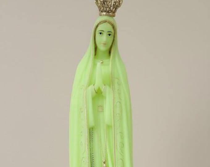 Statue of Our Lady of Fatima 61 cm (24.01 inches) in phosphorescent plastic, hand-decorated, artisanal production