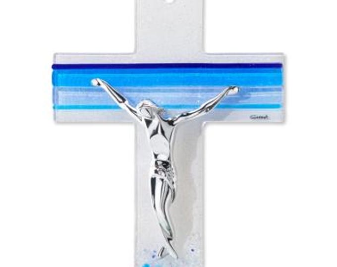 Crucifix made of Murano glass, handcrafted in Italy, various sizes available