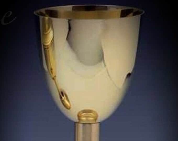 Liturgical chalice for Eucharistic celebration made of silver plated cm 23 (9,05 inches) of Italian artisan production