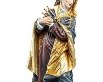 Statue of Our Lady of Sorrows with 7 swords, carved in Valgardena wood, hand-decorated, Italian artisan production, various sizes
