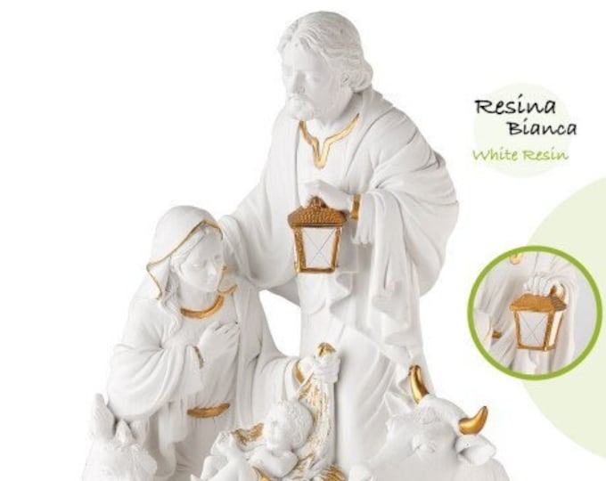 Complete nativity nativity scene in hand-decorated resin, ideal for indoors and outdoors, various sizes available, Italian artisan production