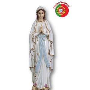 Statue of Our Lady of Lourdes, cm 36 x 10 (14,17 x 3,93 inches) made of resin marble, hand-decorated, handcrafted