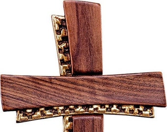 Cross crucifix, carved in valgardena wood and decorated by hand, various sizes, of Italian artisan production