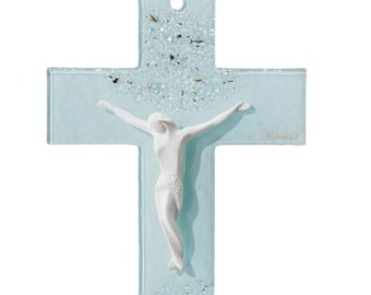 Crucifix made of Murano glass, handcrafted in Italy, various sizes available