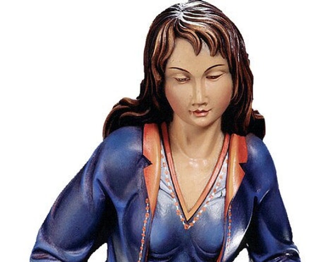 Sculpture of the Secretary / Secretary carved in wood of Valgardena and decorated by hand of Italian artisan production