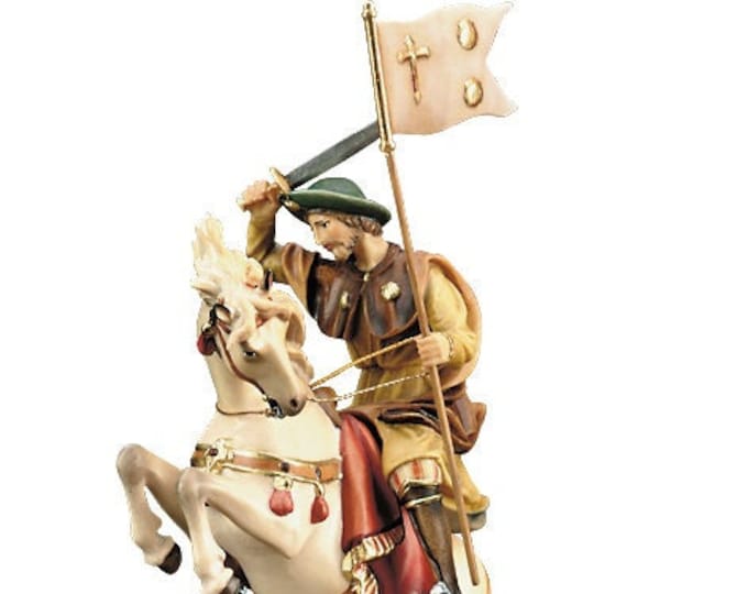 Statue of St. James of Compostela carved in wood from Valgardena and decorated by hand of Italian artisan production