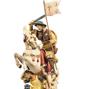 Statue of St. James of Compostela carved in wood from Valgardena and decorated by hand of Italian artisan production