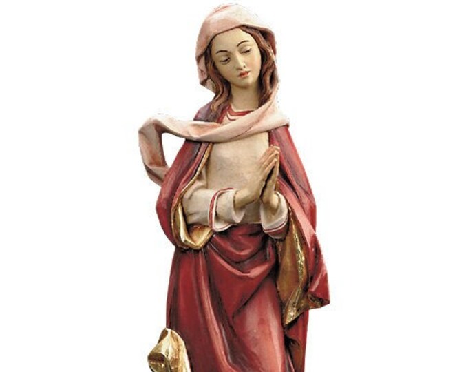 Statue of the Madonna of Good Counsel 50 cm (19.69 inches) carved in Valgardena wood and hand-decorated artisanal production