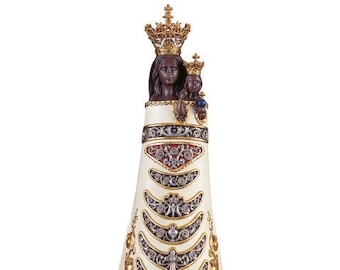 Estatua de la Virgen de Loreto, tallada en madera de Val Gardena y decorada a mano de producción artesanal italiana