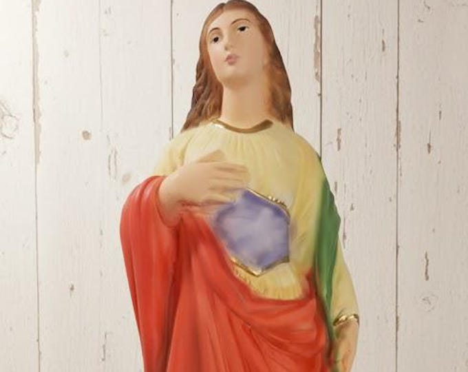 Statue of Saint Cecilia 30 cm (11.81 inches) in marble resin full decorated by hand, Italian artisan production