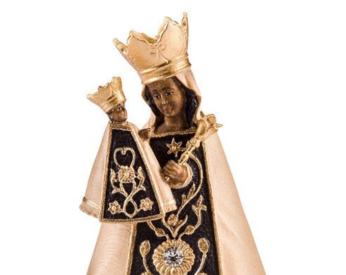 Statue of Our Lady of Altötting, carved in wood from Valgardena and hand-decorated of Italian craftsmanship