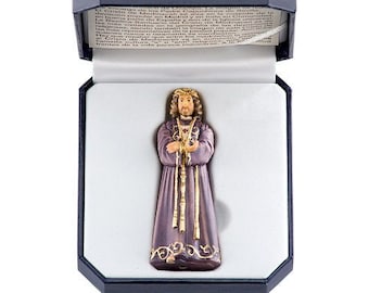 Medinaceli Jesus statue with deluxe case carved in Valgardena wood, hand-decorated, Italian artisan production