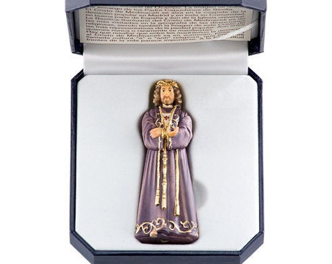 Statue of Jesus Medinaceli with deluxe case carved in Valgardena wood decorated by hand of Italian artisan production