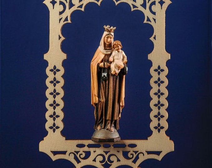 Statue of Our Lady of Carmel in the niche, carved in valgardena wood decorated by hand of Italian production