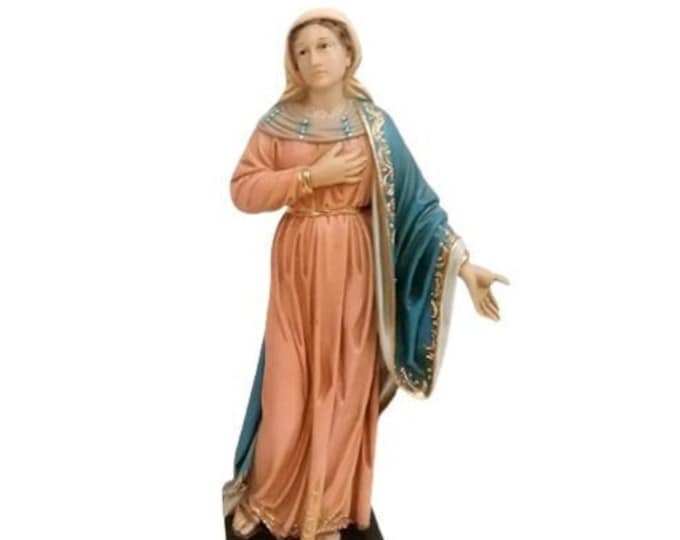 Statue of the Madonna del parto, cm 36 x 11 (14,17 x 4,33 inches) made of hand-decorated resin marble, handcrafted