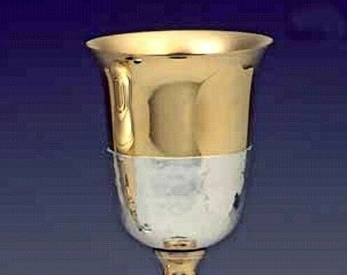 Liturgical chalice for Eucharistic celebration made of silver plated cm 22 (8.66 inches) of Italian artisan production