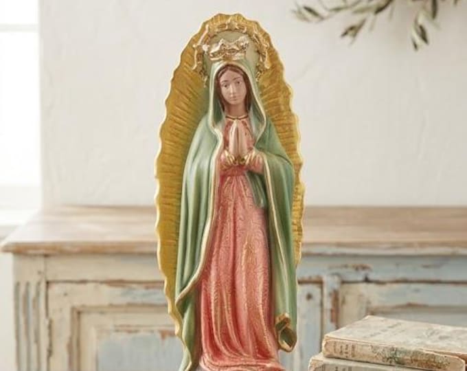 Statue of Our Lady of Guadalupe 30 cm (11.81 inches) in hand-decorated resin, Italian artisan production