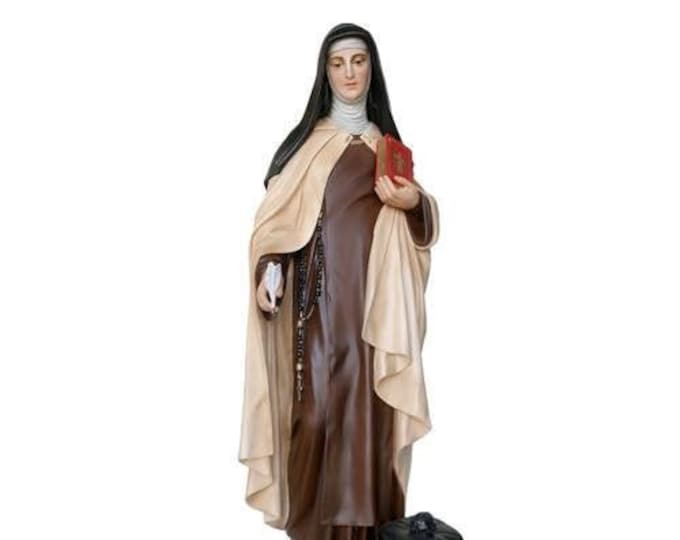 Statue of Saint Teresa of Avila cm 100 (39.37 inches) in hand-decorated resin, painted or glass eyes, handcrafted in Italy