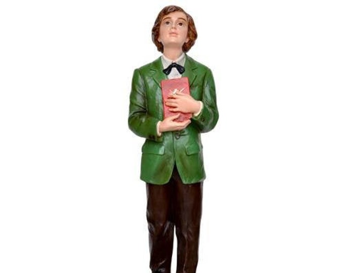 Statue of San Domenico Savio cm 80 (31,49 inches) in hand-decorated resin, painted or glass eyes, of Italian artisanal production