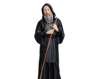 Statue of St. Francis of Paola cm 40 (15.74 inches) in hand-decorated resin of Italian craftsmanship