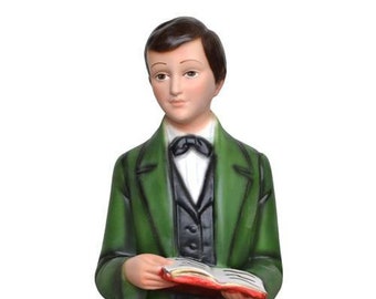 Bust statue of Saint Dominic Savio 18 cm (7.08 inches) in hand-decorated resin, Italian artisan production