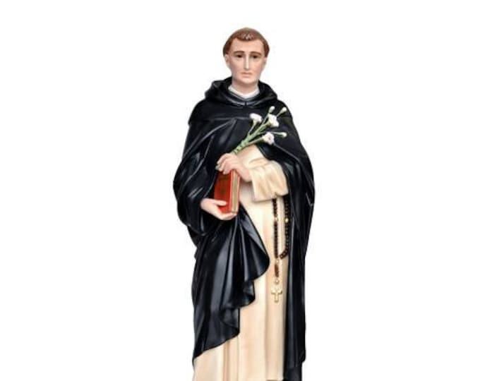 Statue of St. Dominic Guzman cm 80 (31,49 inches) in hand-decorated resin, painted eyes or glass, of Italian craftsmanship