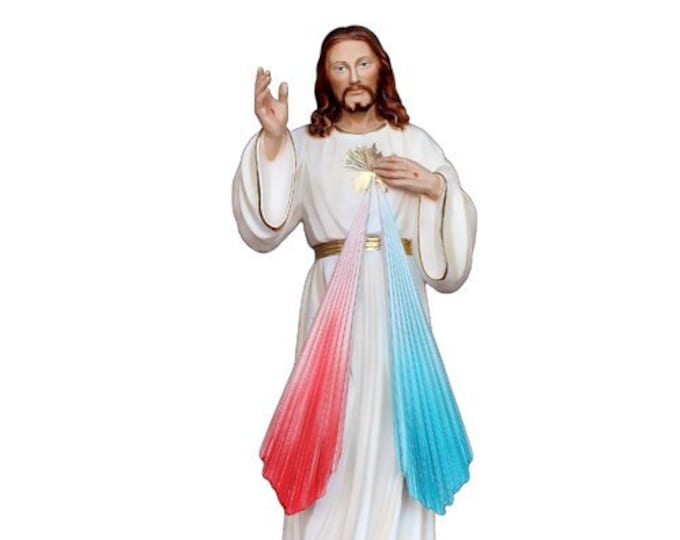 Statue of Merciful Jesus cm 40 (15.74 inches) in hand-decorated resin of Italian craftsmanship