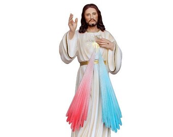 Statue of Merciful Jesus cm 60 (23,62 inches) in hand-decorated resin, painted or glass eyes, of Italian craftsmanship