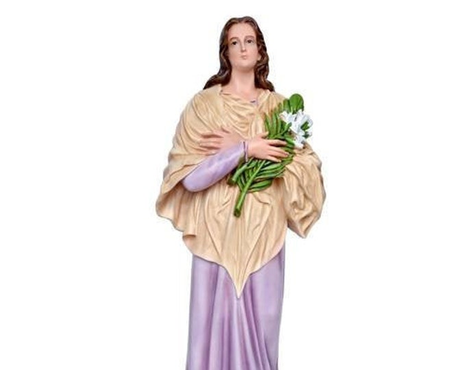 Statue of Saint Maria Goretti cm 85 (33.46 inches) in hand-decorated resin, painted or glass eyes, handcrafted in Italy