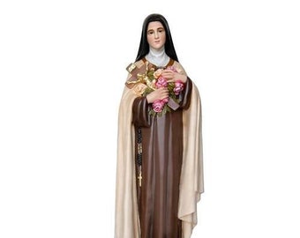 Statue de Santa Teresa cm 100 (39,37 pouces) en résine décorée à la main, yeux peints ou verre de l’artisanat italien