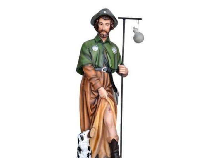 Statue of Saint Roch of Montpellier in hand-decorated resin, painted eyes or glass, of Italian craftsmanship various sizes