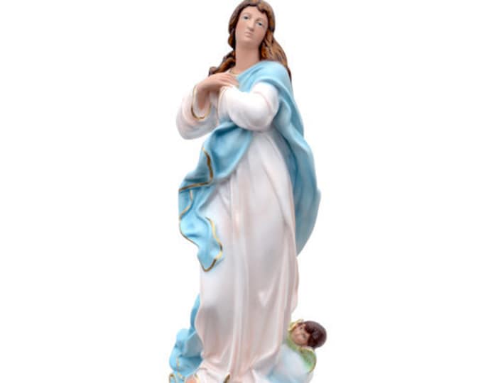Statue of the Immaculate Madonna Conception cm 50 (19.68 inches) in hand-decorated resin of Italian craftsmanship