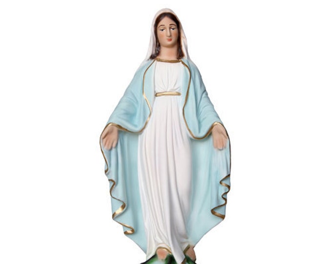 Statue of the Miraculous Madonna cm 33 (12.99 inches) in hand-decorated resin of Italian craftsmanship