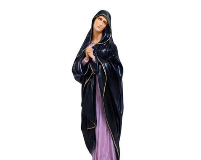 Statue of Our Lady of Sorrows cm 60 (23,62 inches) in hand-decorated resin painted eyes or glass of Italian craftsmanship