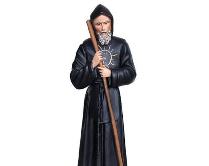 Statue of St. Francis of Paola cm 60 (23,62 inches) in hand-decorated resin, painted eyes or glass of Italian craftsmanship