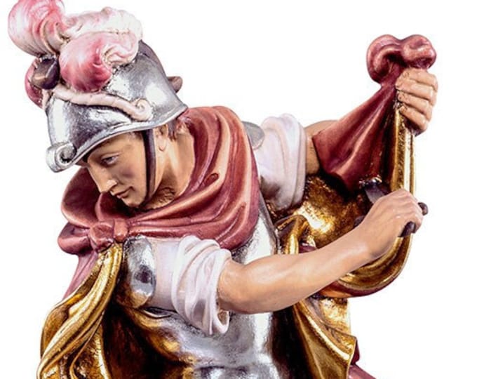 Statue sculpture of St. Martin carved in wood of Valgardena and decorated by hand of Italian artisan production various sizes