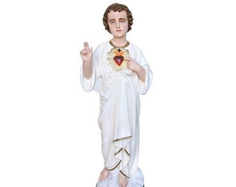 Statue of the Holy Name of Jesus cm 85 (33,46 inches) hand-decorated resin, painted eyes or glass of Italian craftsmanship