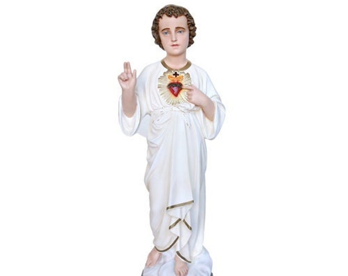 Statue of the Holy Name of Jesus cm 85 (33,46 inches) hand-decorated resin, painted eyes or glass of Italian craftsmanship