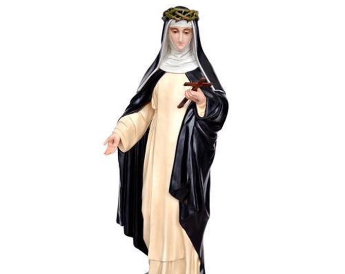 Saint Catherine statue cm 80 (31,49 inches) in hand-decorated resin, painted or glass eyes, of Italian artisanal production