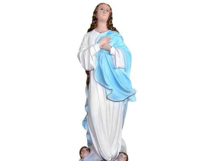 Statue of our Lady Immaculate Conception Assumed at murillo in resin decorated by hand of Italian artisan production