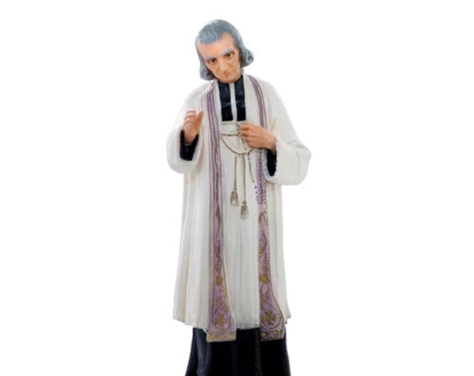 Statue of the Holy Curé D'Ars Giovanni Maria Vianney cm 60 ( 23,62 inches) in hand-decorated resin of Italian artisan production