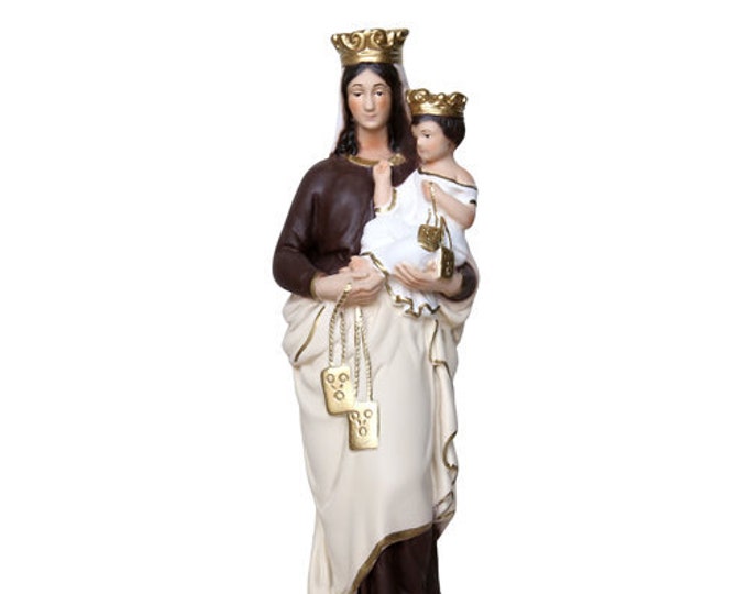 Statue of the Madonna del Carmine in hand-decorated resin of Italian craftsmanship