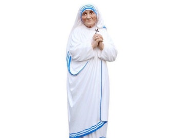 Statue of Saint Mother Teresa of Calcutta cm 40 ( 15,74 inches) in hand-decorated resin marble of Italian artisan production