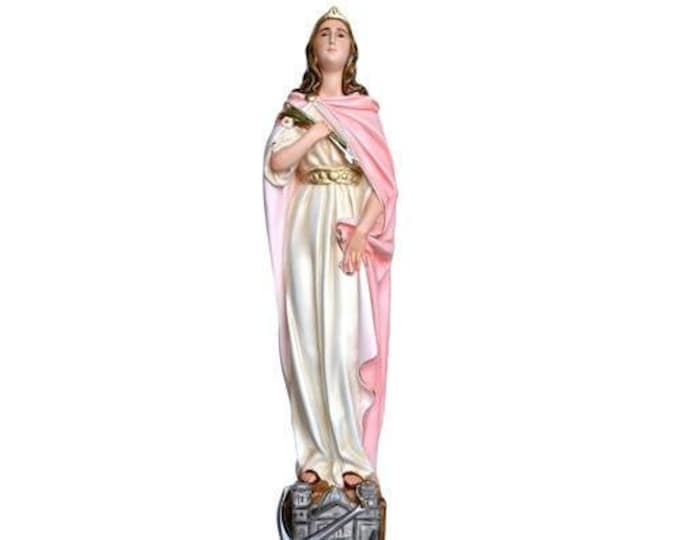 Statue of Saint Philomena cm 100 (39,37 inches) in hand-decorated resin, painted eyes or glass, of Italian handicraft production