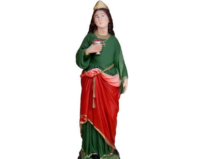 Statue of Saint Lucia cm 30 (11,81 inches) in hand-decorated resin of Italian handcrafted production