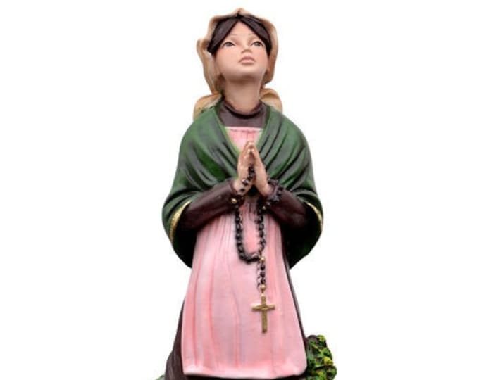 Statue of Saint Bernadette Soubirous in hand-decorated resin of Italian artisan production