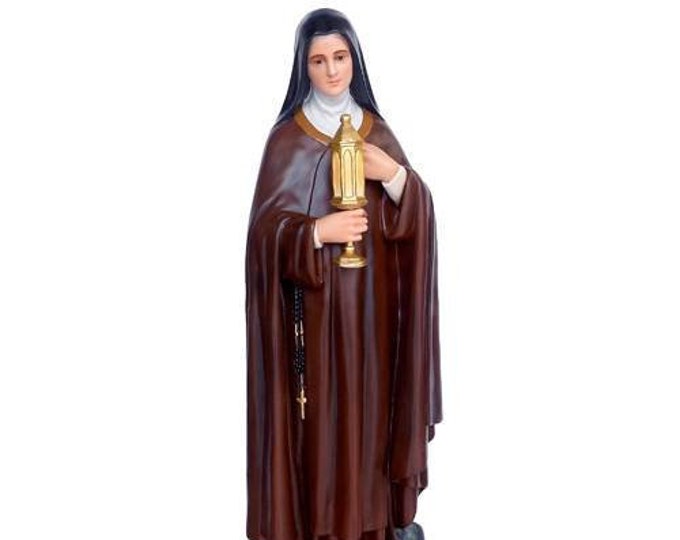 Saint Clare of Assisi statue cm 100 ( 39,37 inches) hand decorated glass resin painted or glass eyes Italian artisan production