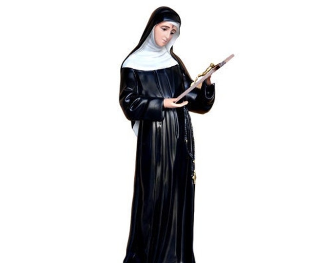 Statue of Saint Rita of Cascia cm 100 (39,37 inches) in hand-decorated resin, painted eyes or glass, of Italian craftsmanship