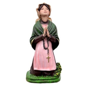 Statue der Heiligen Bernadette Soubirous aus handverziertem Kunstharz aus italienischer Handwerkskunst