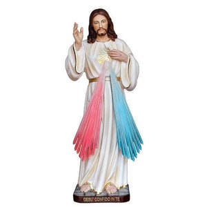Statue of Merciful Jesus cm 80 (31,49 inches) in hand-decorated resin, painted eyes or glass, of Italian handcrafted production